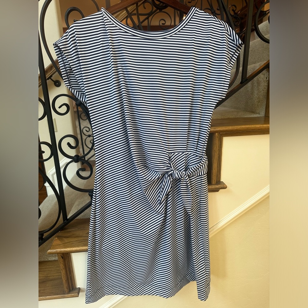 Womens Vineyard Vines Stripe Sankaty side tie Hydrangea dress size Small